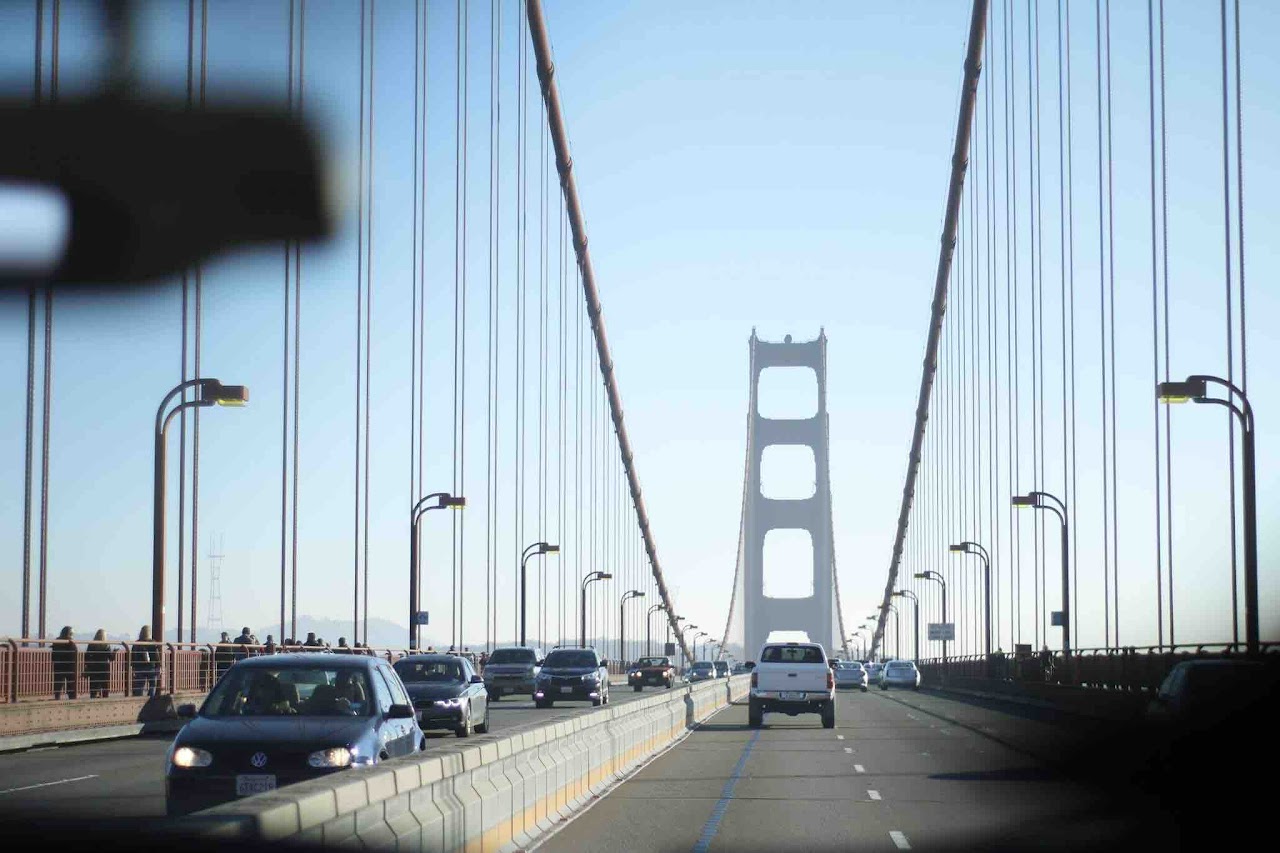 Going over the Golden Gate Bridge