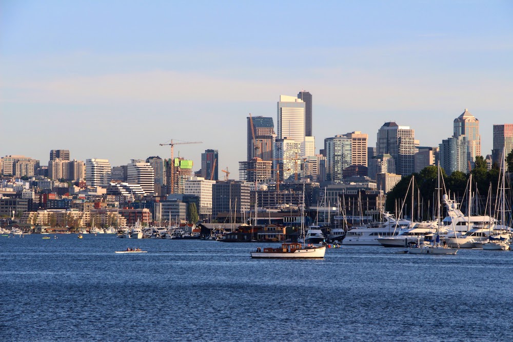 view of Seattle from Lake Union